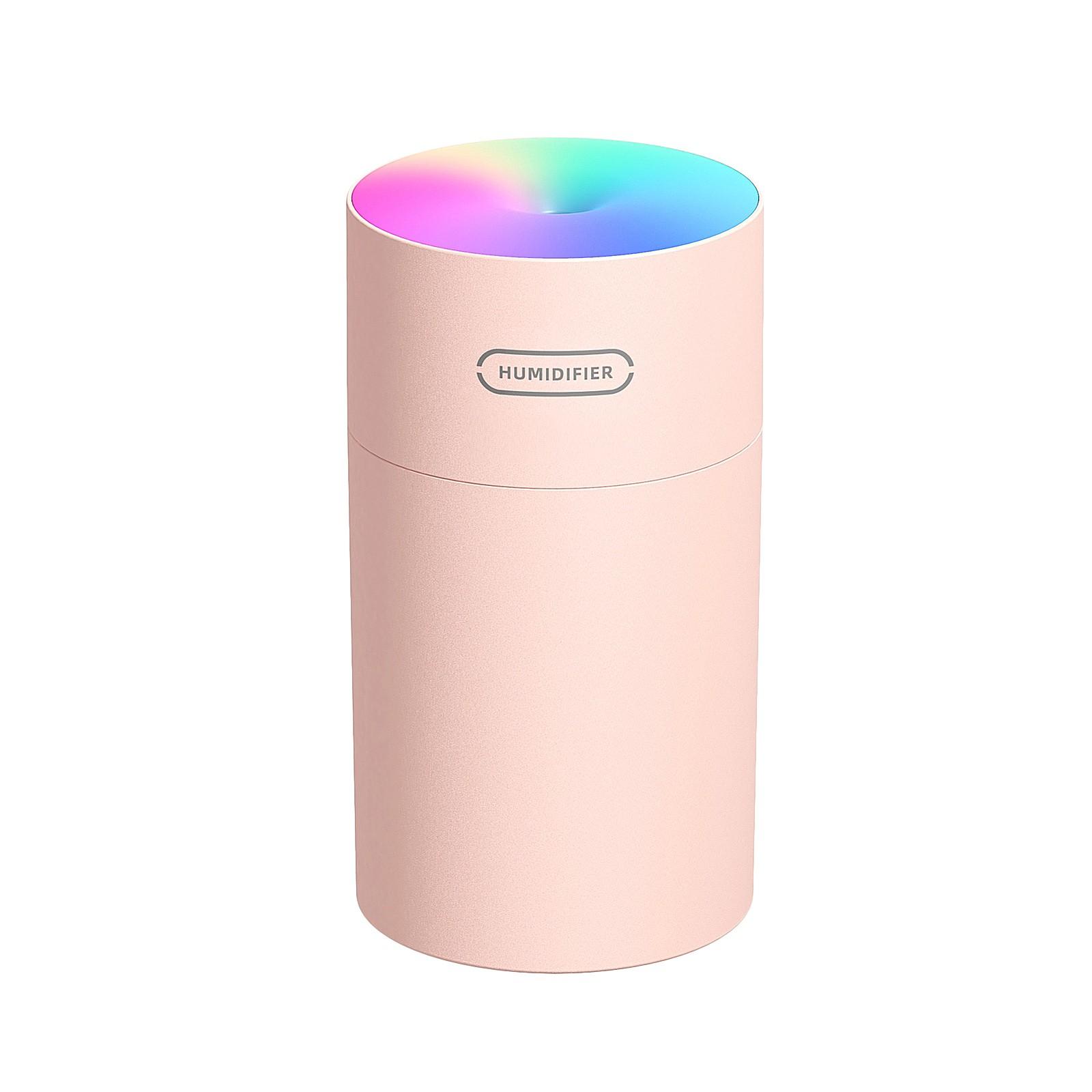 

270ml Portable Cylindrical Creative Silent Humidifier With Colorful Lights розовый
