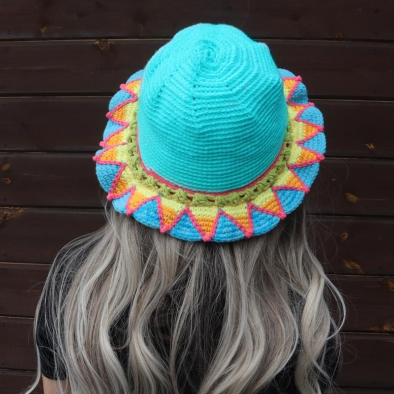 Crochet Fishing Hat Sunflower Bonnet Hat Women Photography Hat Beach Bucket Sun Hat Beachwear Spring Fishing Travel Hat