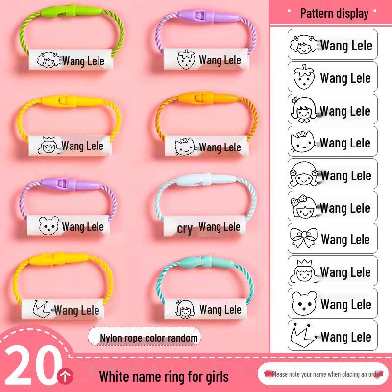 Back-to-School Name Tag Stickers & Lanyard Buckles for Kids' Shoes & Backpacks - Baby Name Circle