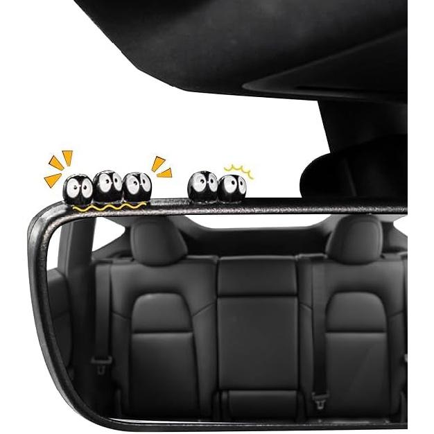 Soot Sprite Car Rearview Mirror - 25 Pcs Cartoon Soot Sprites Accessories for Car Interior Decoration Dashboard Car Ornament Funny Gifts
