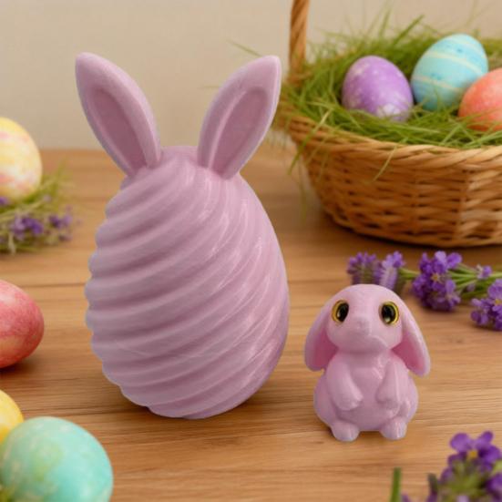 3D Printed Easter Egg with Mini Bunny Inside Spiral Bunny Egg Fidget Toy for Home Office Decor Easter Basket Stuffers for Kids Adults