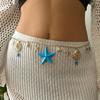 Boho Sexy Irregular Metal Starfish Waist Belly Chain for Women Summer Beach Conch Shell Seahorse Body Chain Jewelry Accessories