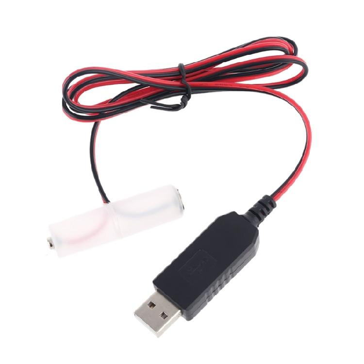 AA Battery Eliminator Cable Cord with Type-C Converter USB or Type-C Input 5V2A