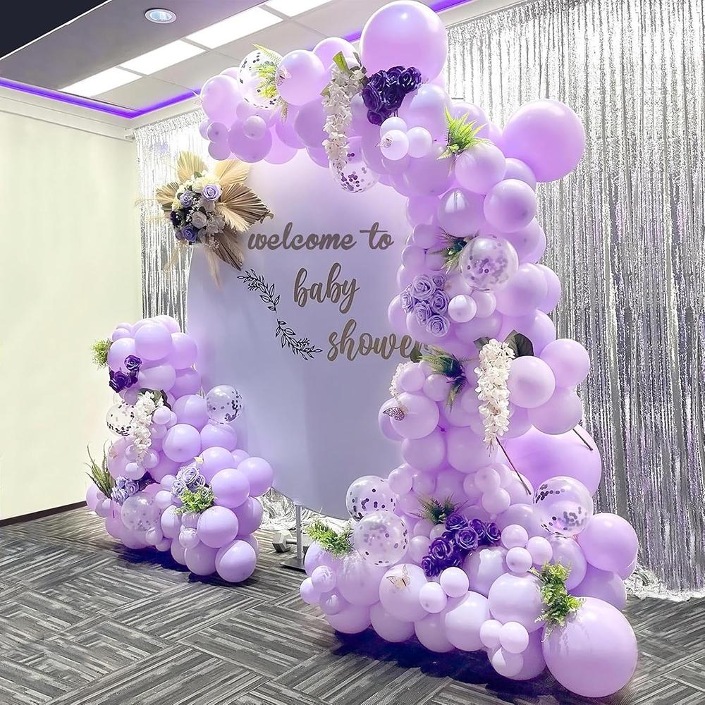 106pcs Pastel Purple Balloons Kit Arch Purple Balloon Garland Baby Shower Gender Reveal Birthday Party Wedding Anniverdary Decor