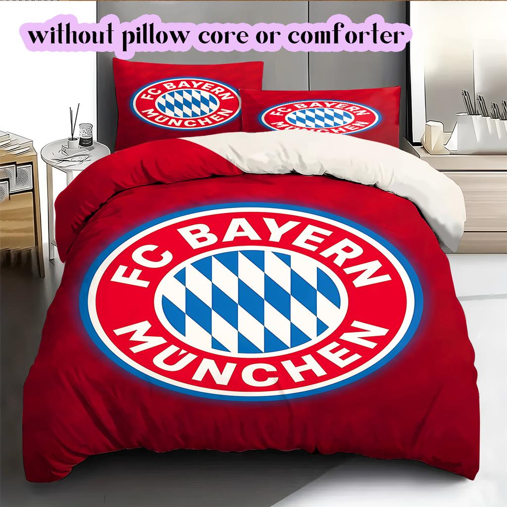 FC Bayern München Patroon Beddengoed Dekbed Set Dekbedovertrek Kussensloop Huisdecoratie Verjaardagscadeau (1 dekbedovertrek + 2 kussenslopen, zonder binnenkussen)