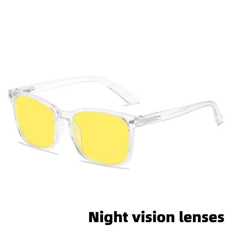 Fashion Square Frame Plain Glasses Orange & Red Lenses Anti Blue Light Glasses Gaming Protective Eyewear Night Driving Goggles