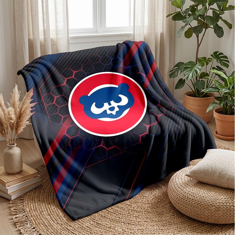 Chicago Cubs Flannel Fleece Blanket Cozy Warm Throw Blanket For Couch Bed Travel All Season Use