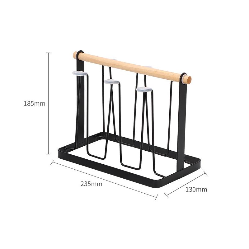 High Quality Durable Japanese Style Cup Drying Rack Space-saving With Drain Tray Mug Organizer Shelf Standing Type Bottle Holder