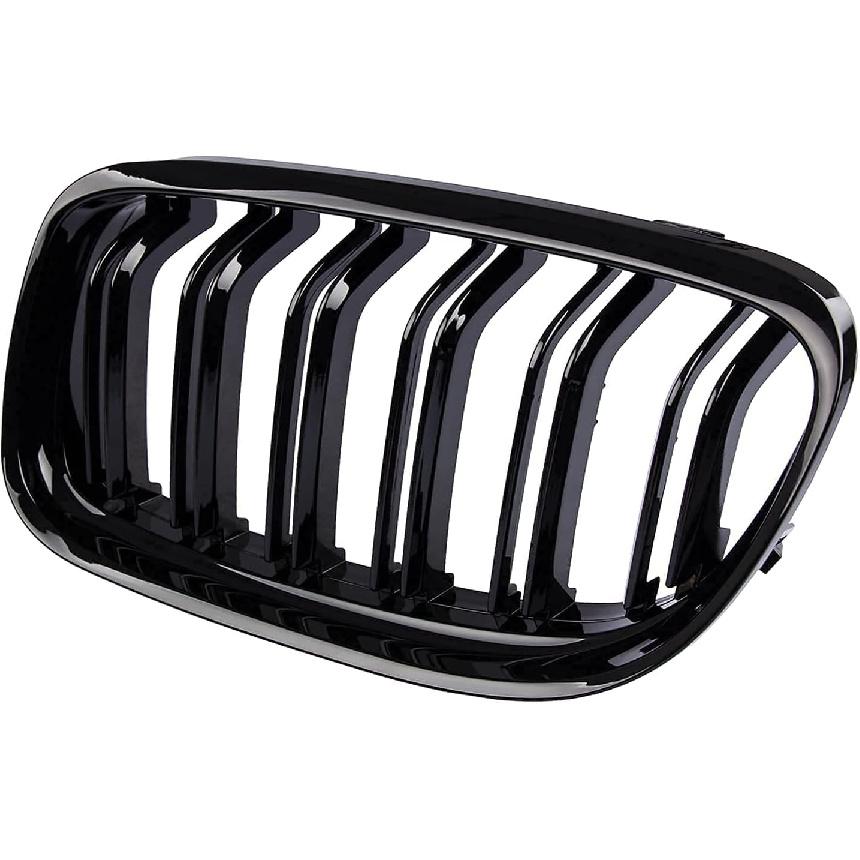 Front Bumper Kidney Grille, Pair Gloss Black Grill Double Line Compatible with 2009-2011 BMW E90 328i 318i 320i 323i 325i 330i 335i