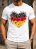 Gerunisexy FlAg Floral Heart Watercolor Red Yellow Flowers Roses Leaves Rounisextic Patriotic Theme Unisex All TShirt