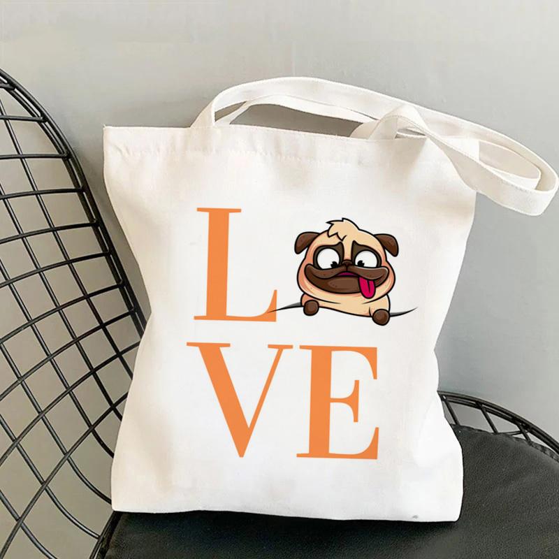 Frenchie French Bulldog Print Reusable Women Shopping Tote Bag Women Shoulder Bag Students Teacher Book Bag Travel Storage Bags