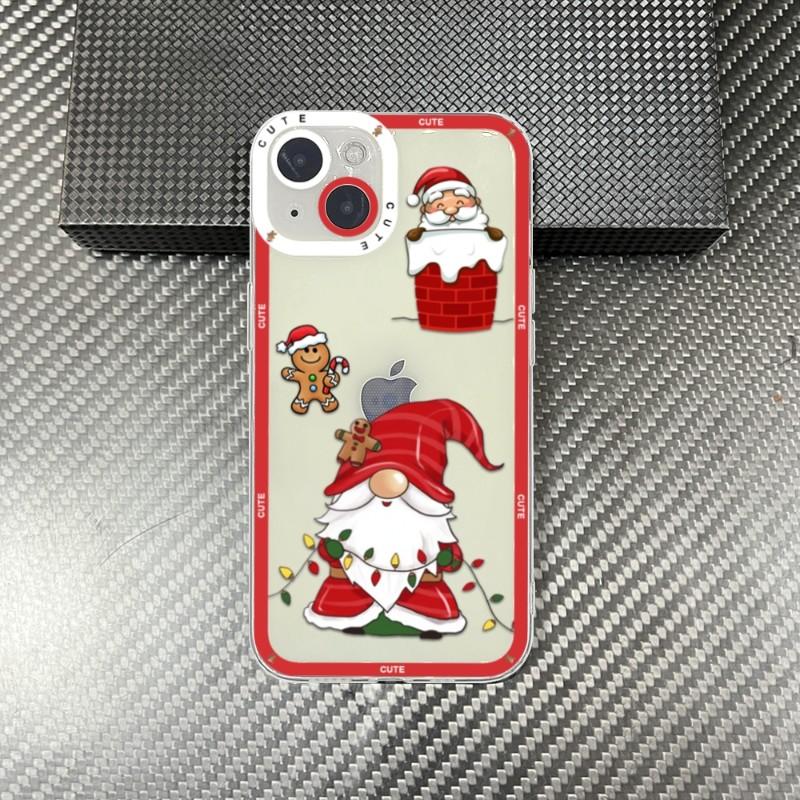 New Year Gifts Snow Elk Merry Christmas Phone Case for IPhone 13 12 11 14 Pro Max Mini 14 Plus 12MINI Creative Transparent Cover
