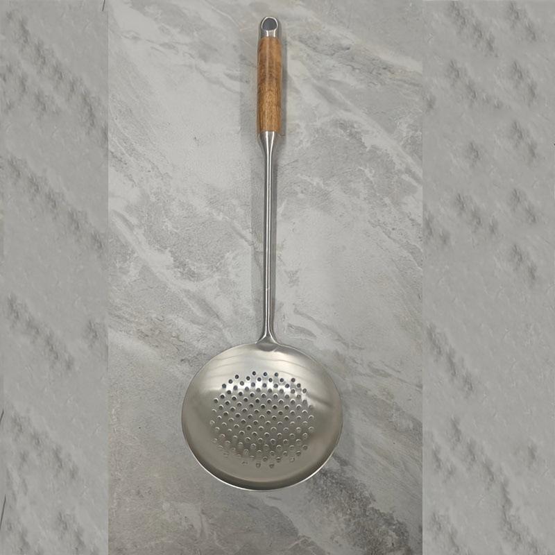 Stainless Steel Spatula & Slotted Spoon Set with Polished Finish and Rosewood Handle