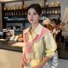 Korean version with knitted shawl women's spring and autumn foreign style with shirt high-end knitted scarf vest