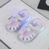 Fashion Glowing Girls Sandals 2025 Summer New Kids Shoes Simple Soft Soled Baby Shoe Comfort Anti Slip Child Beach Shoes Zapatos