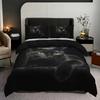 Three-piece Set (1 Quilt Cover + 2 Pillowcases, Coreless) Cool Black Cat Element Print Bedding Set, Multiple Sizes