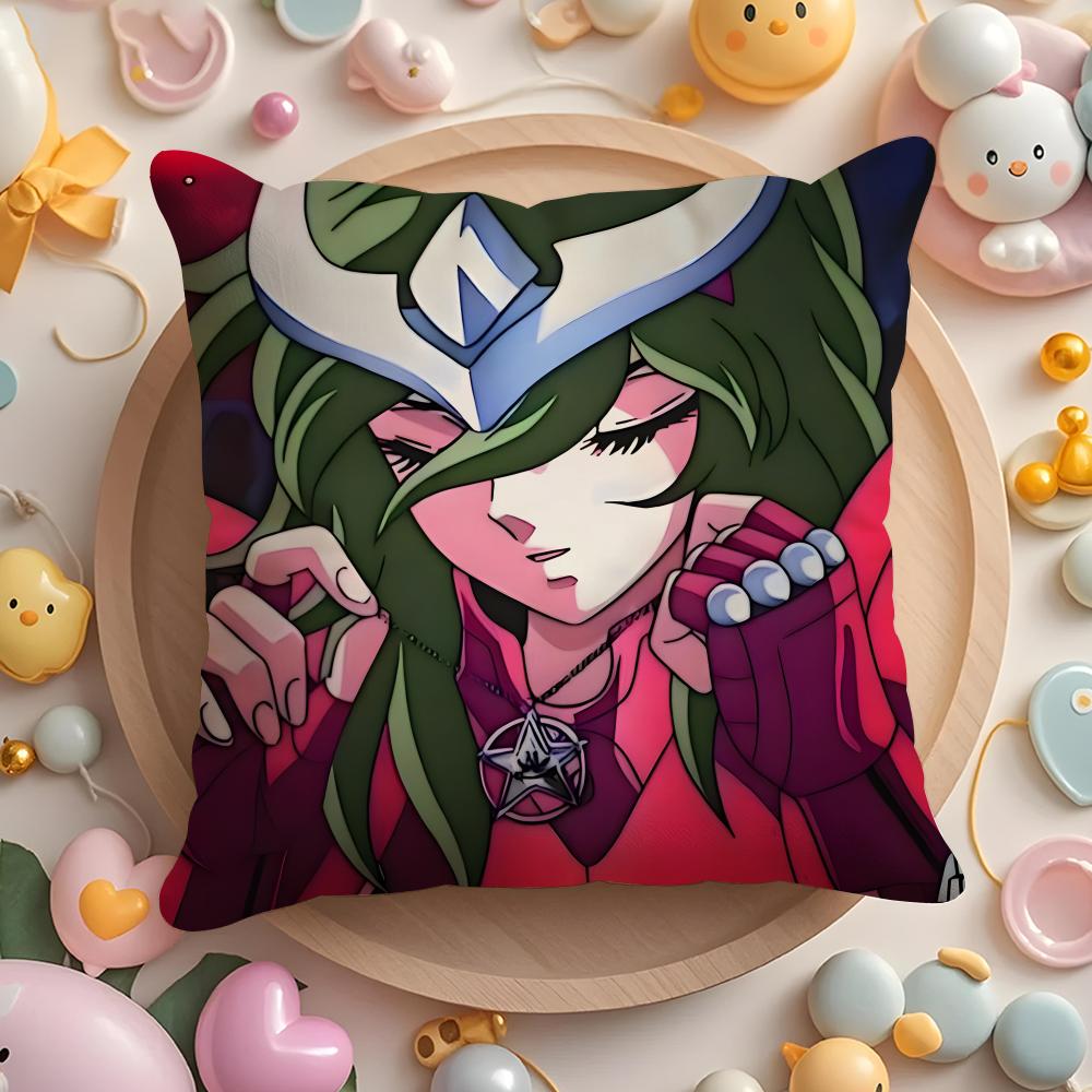 Anime S-Saint S-Seiya Cushion Cover Home & Car Multi-Scene Pillow Cover - Reversible, Soft & Durable for Daily Use