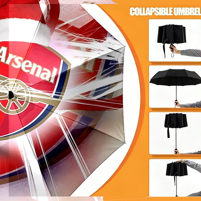 Arsenal F.C Print Umbrella Automatic Opening/ Closing - Portable Foldable Design - Daily use for Travel/Outdoor - Gift for Birthday