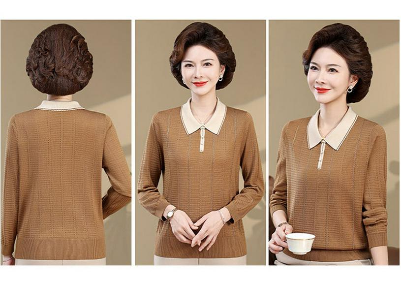 Mom's 2026 Autumn Knit Pullover: Stylish Base Layer for Middle-Aged and Elderly Women
