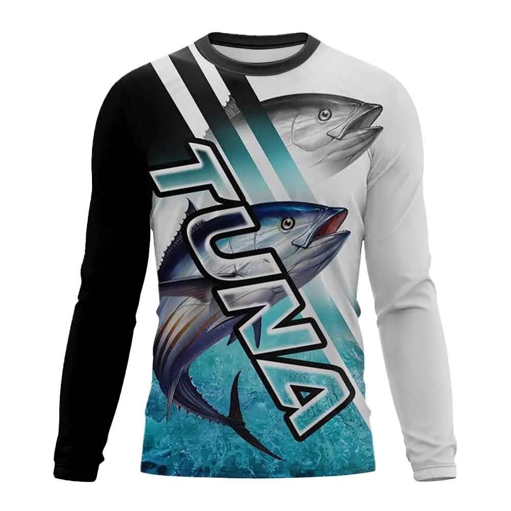 Herrfiskeskjorta UV-skydd Rundhals Toppar, UPF50+ Herr Långärmad Fiskeskjorta/Sommar Utomhussporter Herrsportkläder