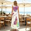 Summer Beach Maxi Dress,Sleeveless Tank Dress Butterfly Collection Watercolor Style,Soft Loose Fit,Fashion Versatile,Ideal for Vacation,Daily Outings
