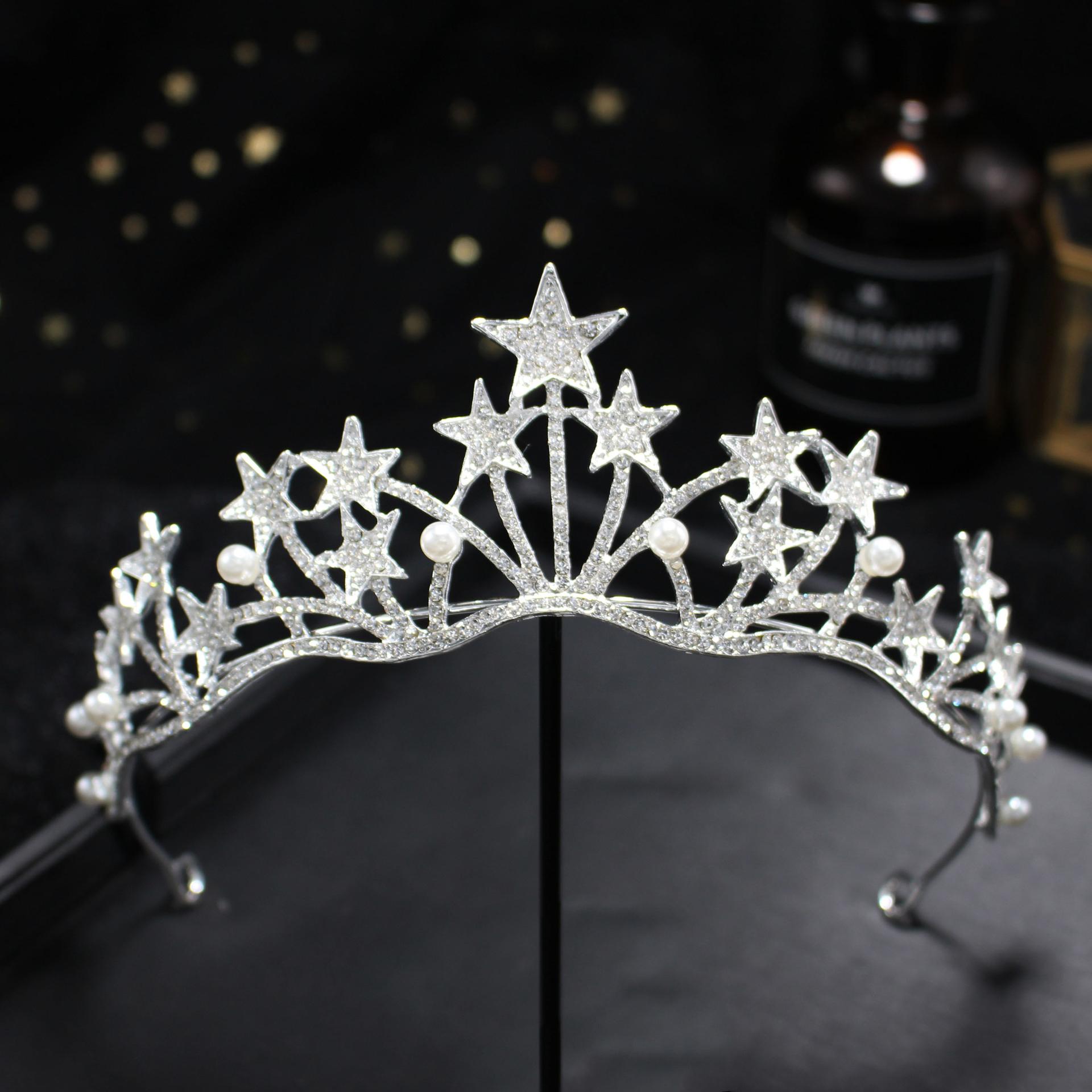 

1pc Crown Bridal Vintage Hair Bands Crystal Rhinestone Handmade Hair Bands Crown Princess Birthday Party Plate Headdresses