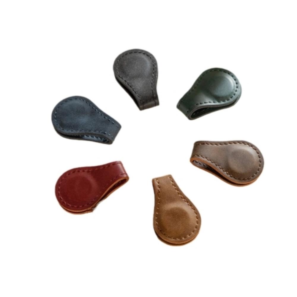 Leather Magnetic Bookmark Retro Literary Style Laser-Engraved Bookmark Stationery for Handwritten Journals Magnetic Bookmark