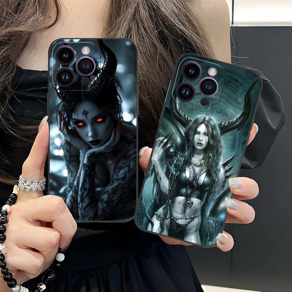 Dark Goddess Lilith Phone Case for iPhone 17 16 15 14 13 12 11 X XR XS 8 7 Air Pro Max Plus Mini Soft TPU Shockproof Cover