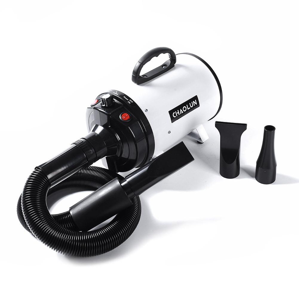 

2800W Pet Hair Dryer Silent Temperature High Power Stepless Speed Regulation Quick Blow Dry with 3 Nozzles and Extendable Hose белый