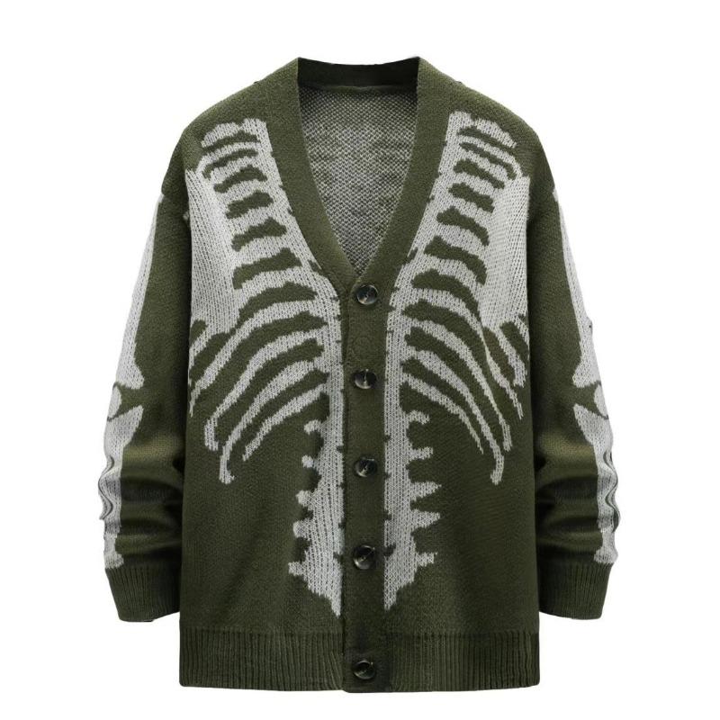 Unisex Halloween Jacquard Knit Cardigan Sweater