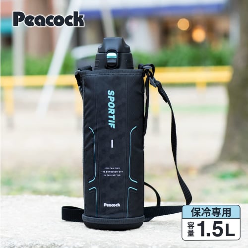 The-peacock Thermos Industry (The-peacock) Peacock Water Bottle, Large Capacity 1.5L, Insulated, Vacuum Insulated, One-Touch Operation, Direct Drinkin