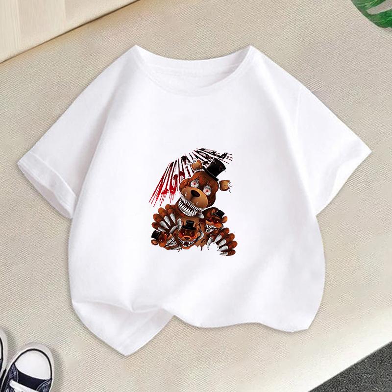 Five Nights Freddys Kids TShirt Cartoon Printed Boy Short Sleeve Tops FNAFs Girl Clothes Summer Breathable Baby Birthday Gifts