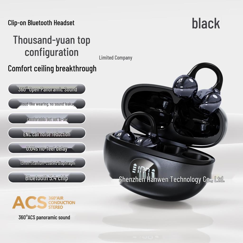 S6Pro Bluetooth Open-Ear Clip-On Drahtlose Kopfhörer mit Smart-Display