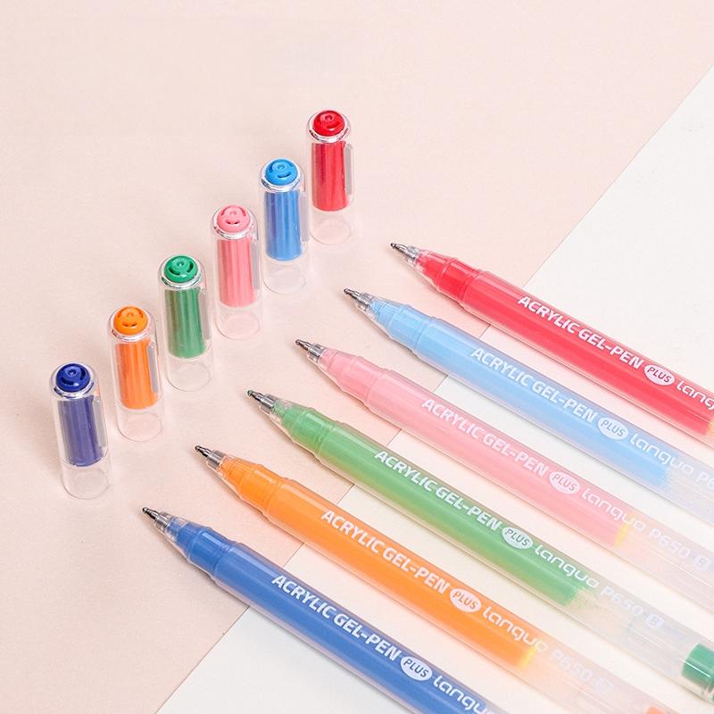 6pcs Acrylic Paint Markers Gel Ink Vintage Marker Liner 1.0mm Fine Tip DIY Craft Painting Drawing Stationery Gift