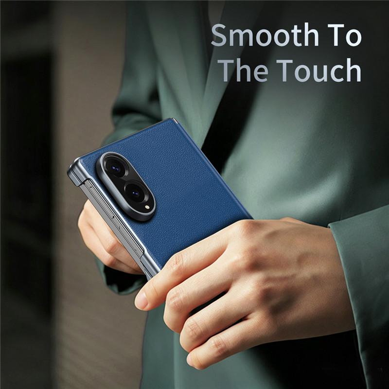 For Samsung Galaxy Z Fold 8 5G Case Luxury Leather Hinge Protection Cover For ZFold 8 Fold8 With Screen Lens Protector Case