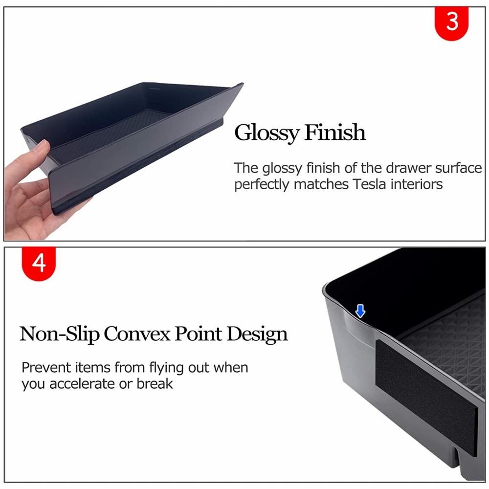 For Model S Model X Center Console Organizer Storage Box Custom For Left Hand Drive Tesla Model S Model X 2012-2025