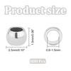 800Pcs 304 Stainless Steel Spacer Beads, Rondelle, Stainless Steel Color, 2.5x1.5mm, Hole: 0.8~1.5mm