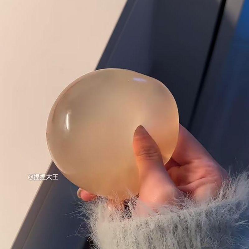 1 buc. Bilă Squishy cu Ulei de Cocos, Bilă Anti-Stres cu Revenire Lentă, Plastic Moale Cremos, Senzorială, Jucărie Fidget pentru Decompresie, Cadou culoare gri
