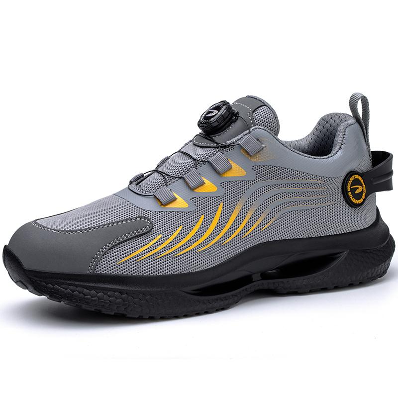 Rotating Button Work Sneakers Men Breathable Safety Shoes Anti-Smash Protective Work Shoes Men Women Safety Sneakers Lightweight