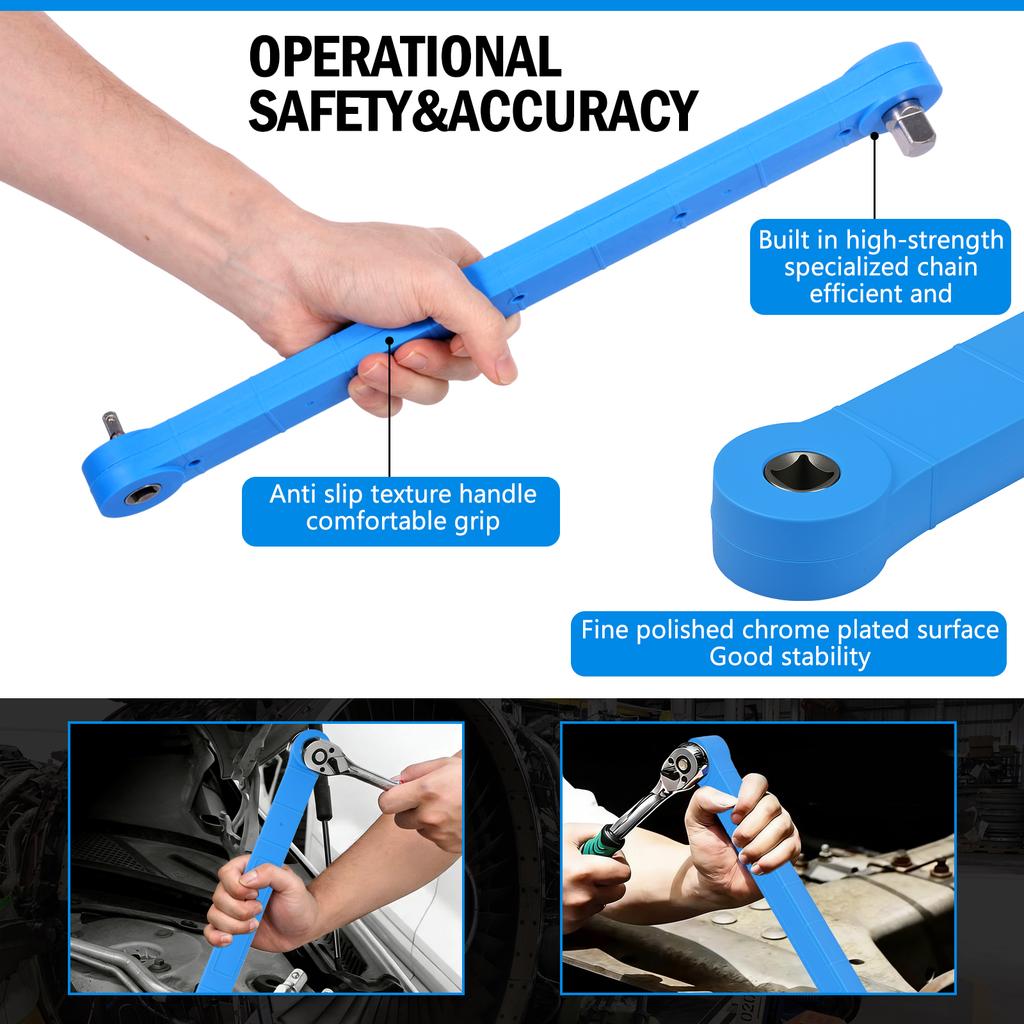 Offset Extension WrenchPro Offset Extension Wrench Extender Tool with 1/4" 3/8" 1/2" Square Drive Adapter Impact Socket Ratchet