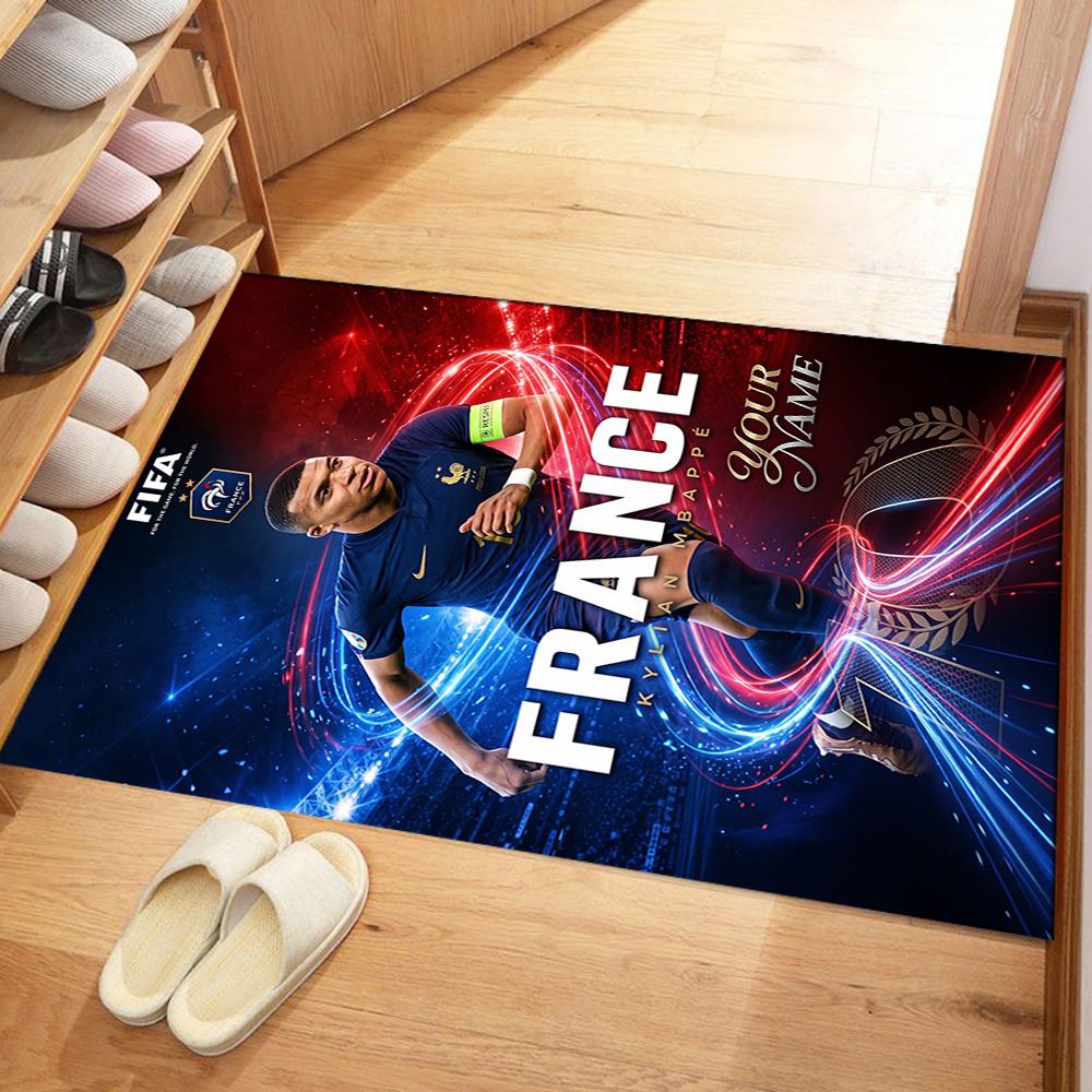 Mbappe Customized Name Carpet Suitable For Playrooms Kitchen Bedrooms Living Rooms Antislip Rug Office Home Decor Gift For Festivals