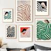 Colorful Striped Girl Lemon Vase Wall Art Canvas Painting Abstract Posters Prints Hotel Bar Wall Pictures For Living Room Decor