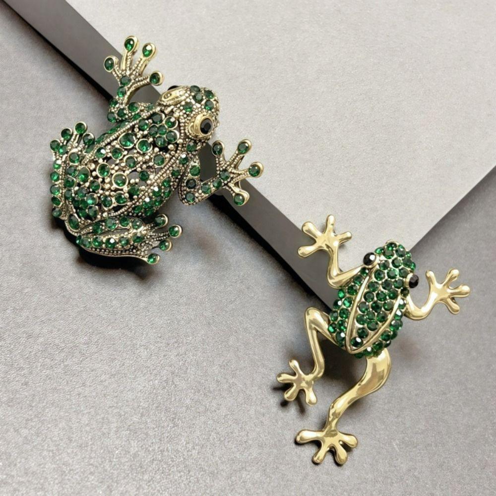 Vintage Rhinestone Brooch Elegant Animal Brooch Fashion Frog Brooches  Wedding