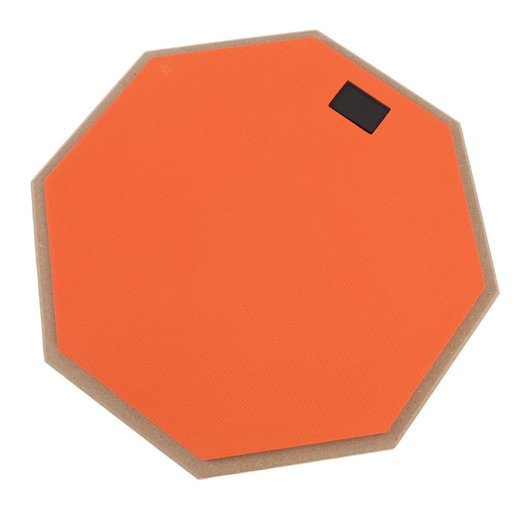 12in Silent Practice Drum Pad Set Rubber Appearance Quiet Drum Pad with 2 Pair Drumsticks for Home Orange