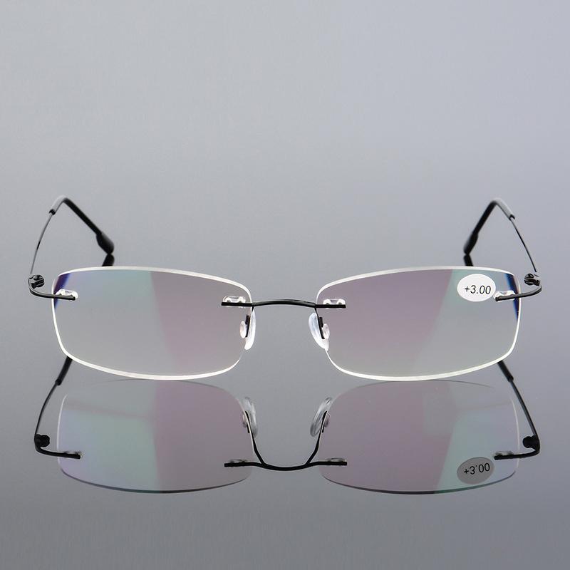 Zilead Randlose Lesebrille Herren Damen Memory Titan Alterssichtige Brille Hochauflösende Brille Sehhilfe +1.0~+4.0