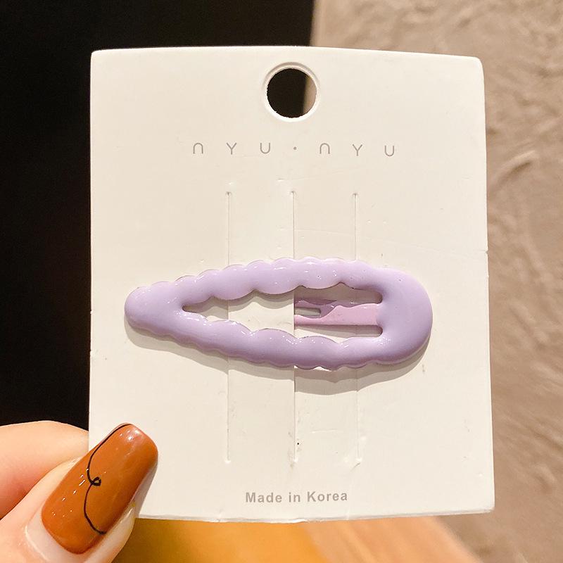 Colorful Teardrop Oval Hair Clips for Women - Stylish Side Bangs & Wavy Hair Accessories