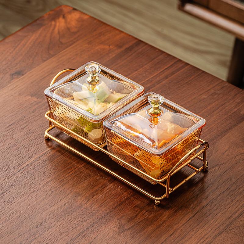 Hammered Glass Partitioned Serving Dish