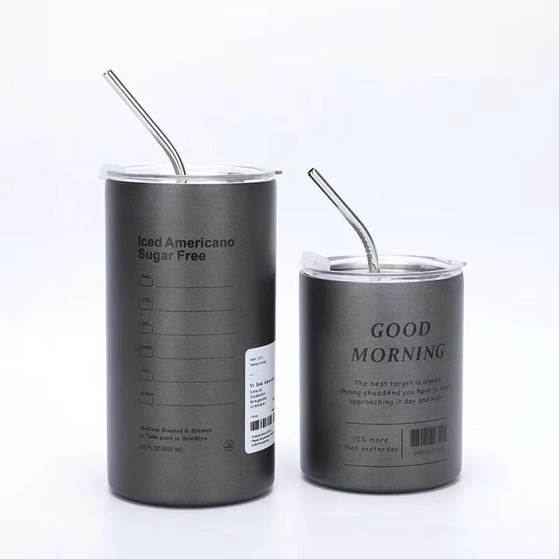 MRSIKEY Portable Stainless Steel Travel Mug with Straw