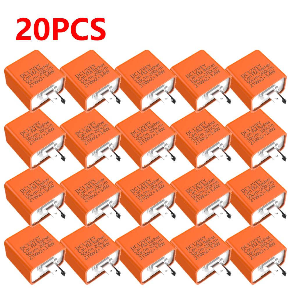 20-1pcs Fix Motorcycle Flasher High Power DV 12V Relay Adjustable Motorbike Flasher Multiple Protection LED Turn Indicator