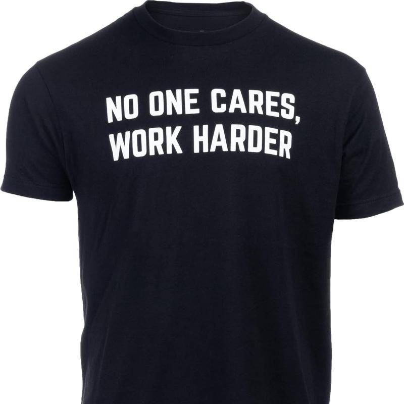 No One Cares Work Harder Camiseta De Entrenamiento Con Frase Motivacional Para Hombre Simple Letters Men Printed Tshirt Tops